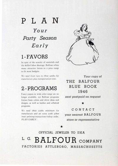 L. G. Balfour Company Advertisement, April 1946